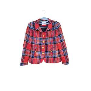 Mondi Red Tweed Vintage 1980s Jacket Wool Size 36 USED Excellent Condition